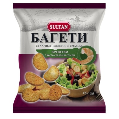 Багети зі смаком креветок з кисло-солодким соусом, 70г