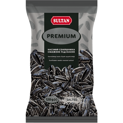 Семечки подсолнечника жареные, полосатые соленые Premium 120г