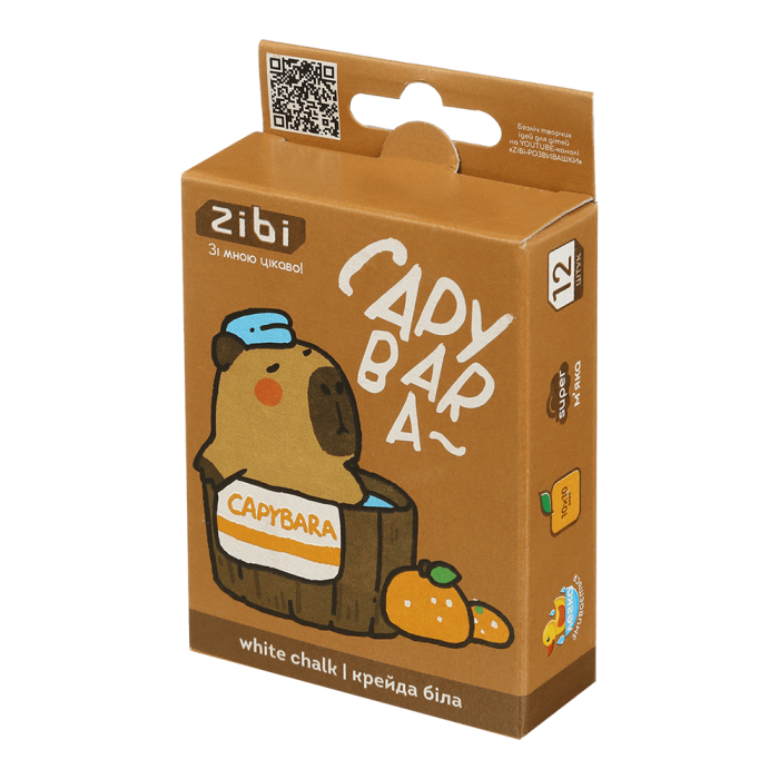 Крейда біла Capybara (12шт) ZB.6706-12