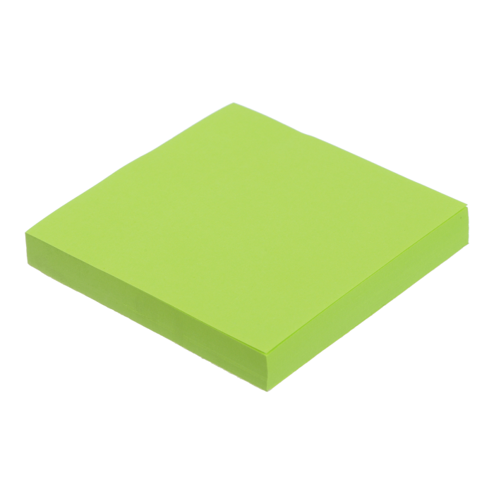 Блок паперу для заміток з клейким шаром Неон 75х75мм  (салатовий) BM.2382-15