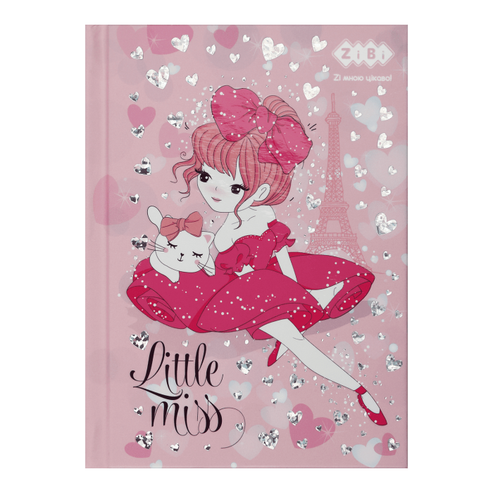 Блокнот Little Miss А-6, 64арк. тверд. обкл. клітинка (рожевий)