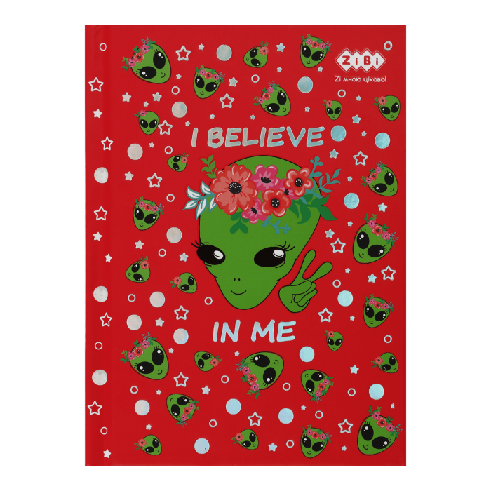 Блокнот UFO А-6, 64арк. тверд. обкл. клітинка (червоний)