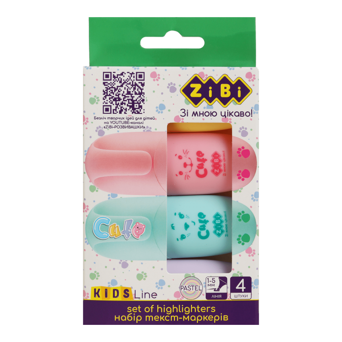 Набір текст-маркерів Cute (4 кольори) ZB.2701