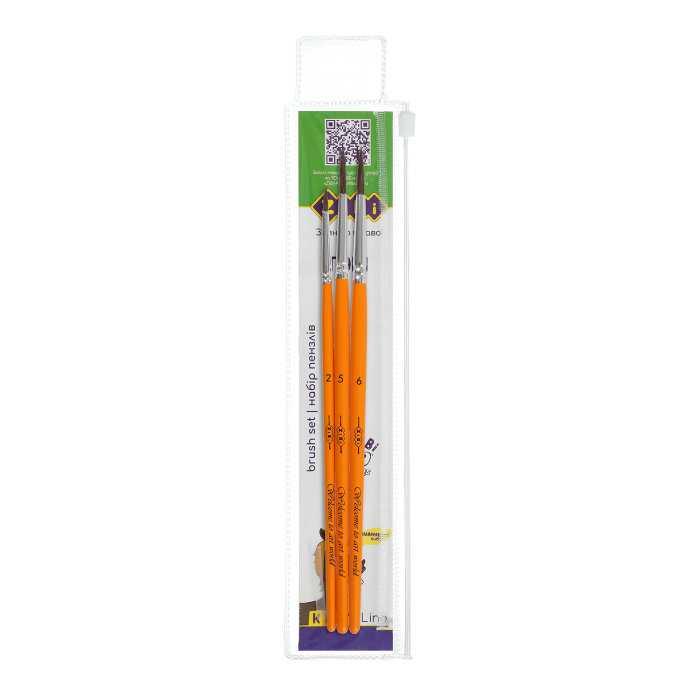 Набір пензлів School  для школи, поні круглі №2,5,6 (3шт.) ZB.6953