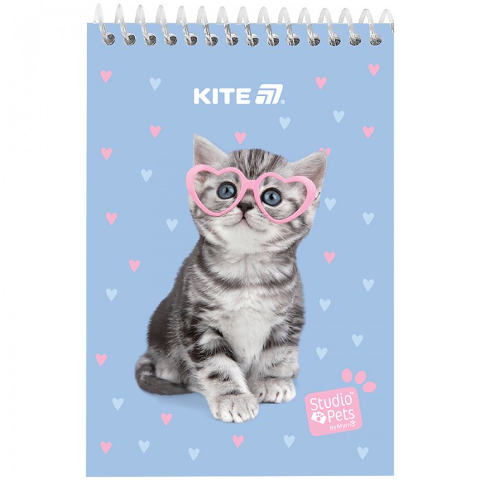 Блокнот на пластиковій пружині А6, 48арк. нелінов., Studio Pets