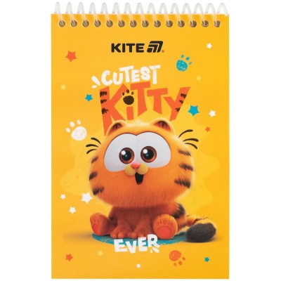 Блокнот на пластиковій пружині А6, 48арк. нелінов., Garfield