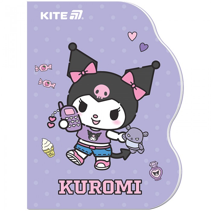 Блокнот клеевой с фигурной вырубкой А6, 60л. клетка, Kuromi 