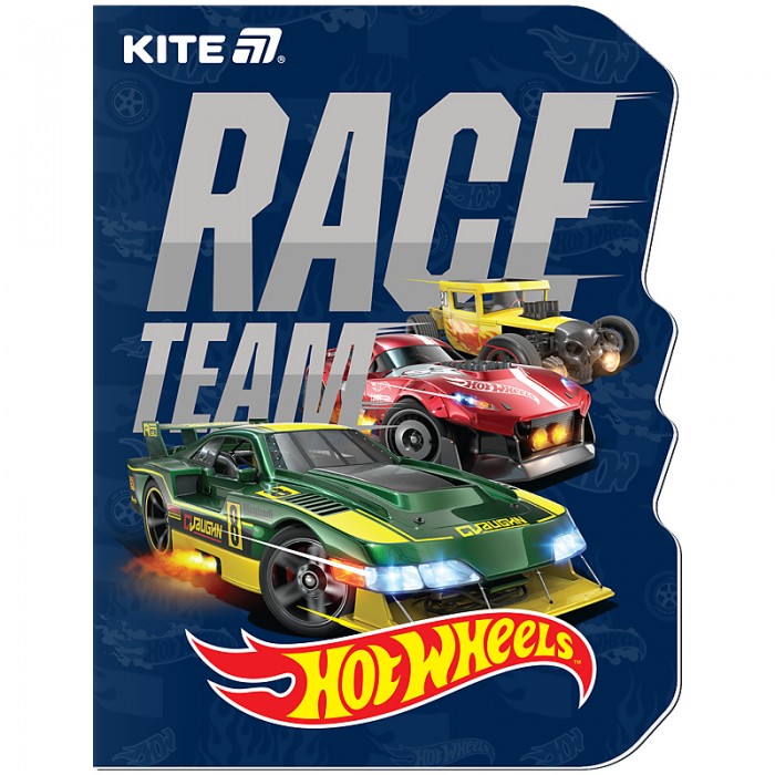 Блокнот клеевой с фигурной вырубкой А6, 60л. клетка, Hot Wheels