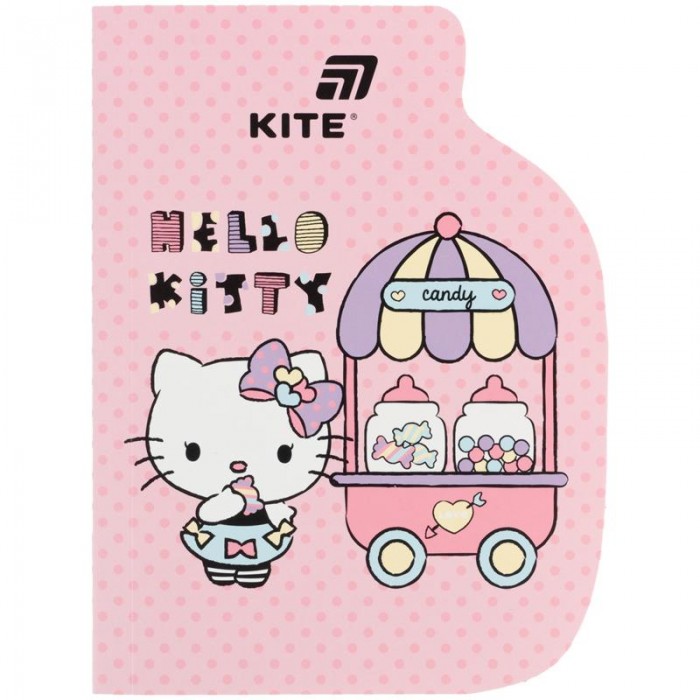 Блокнот клейовий з фігурною вирубкою А6, 60арк. клітинка, Hello Kitty