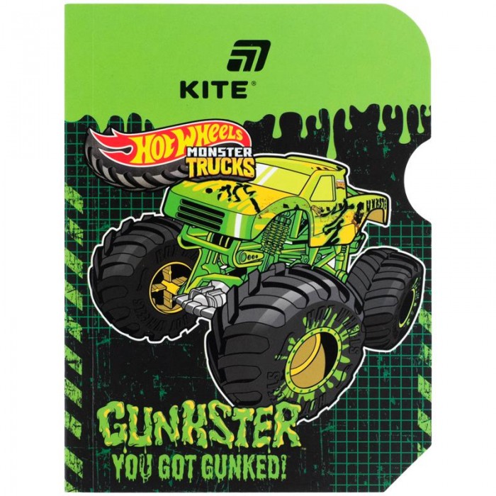 Блокнот клейовий з фігурною вирубкою А6, 60арк. клітинка, Hot Wheels