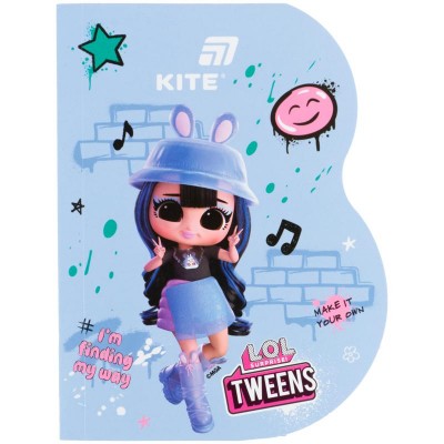 Блокнот клейовий з фігурною вирубкою А6, 60арк. клітинка, LOL