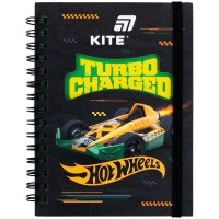 Блокнот на пружине с фигурной вырубкой, клетка Hot Wheels А6, 80л