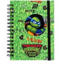 Блокнот на пружине с фигурной вырубкой, клетка Ninjia Turtles А6, 80л