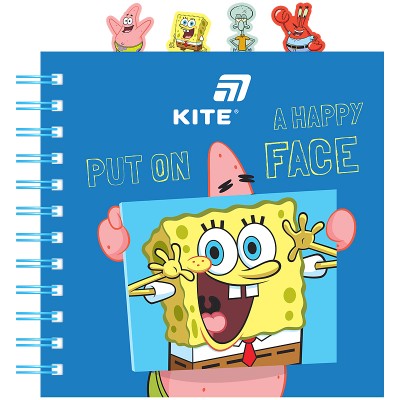 Блокнот с разделителями на спирали Sponge Bob 155х166мм, 80л., клетка