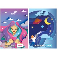 Набір кольорового паперу Kite А4, 9кол. 18арк.