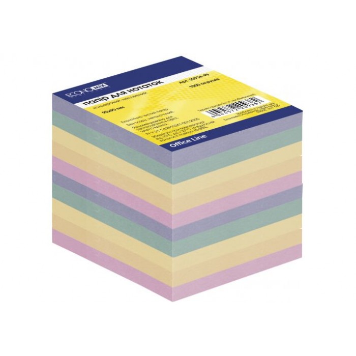 Блок бумаги для записей Mix 9х9см, 1000л (не склеенный)