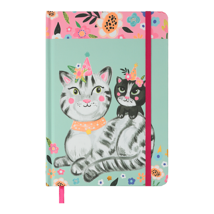 Книга записна на гумці Animals, А5, 96арк. клітинка (м'ятний)
