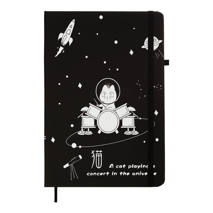 Книга записна на гумці Cosmo, А5, 80арк. клітинка (чорний) 