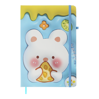 Книга записная на резинке Yammi, А5, 80л. клетка (голубой)