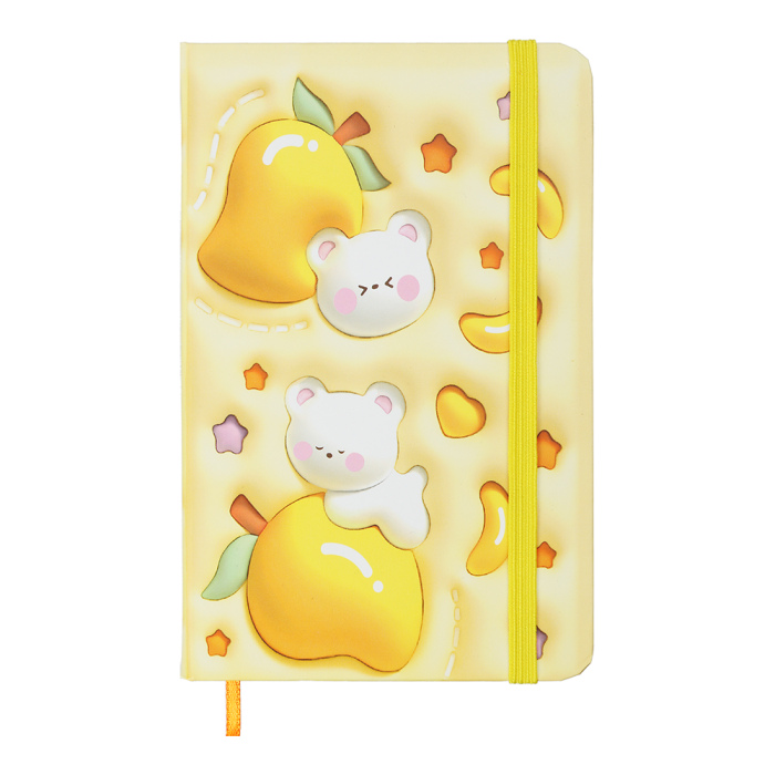 Книга записная на резинке Yammi, А6, 80л. клетка (желтый)