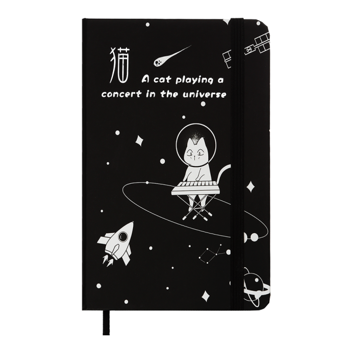 Книга записна на гумці Cosmo, А6, 80арк. клітинка (чорний) 