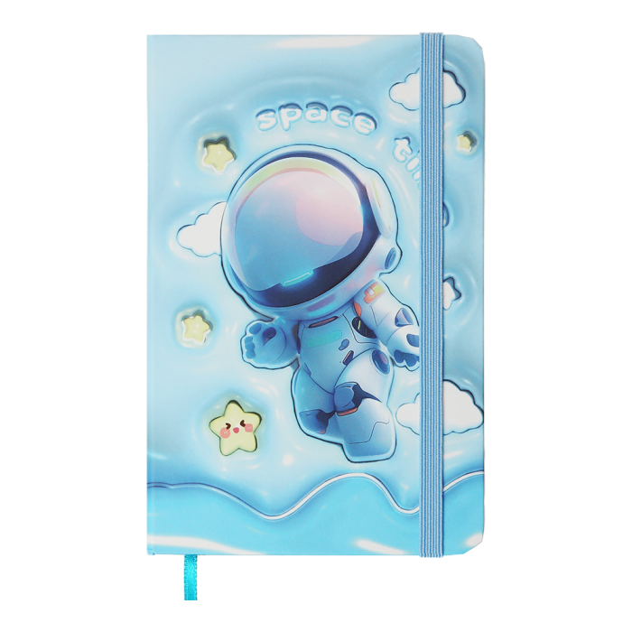 Книга записна на гумці Astronaut, А6, 80арк. клітинка (блакитний)