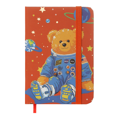 Книга записна на гумці Bear, А7, 80арк. клітинка (помаранчевий)