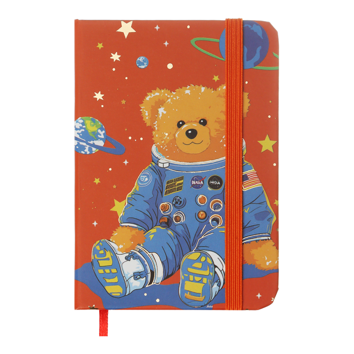 Книга записна на гумці Bear, А7, 80арк. клітинка (помаранчевий)