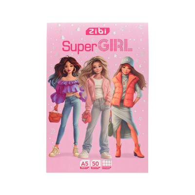 Блокнот-планшет Super Girl, клітинка, А5, 50арк.