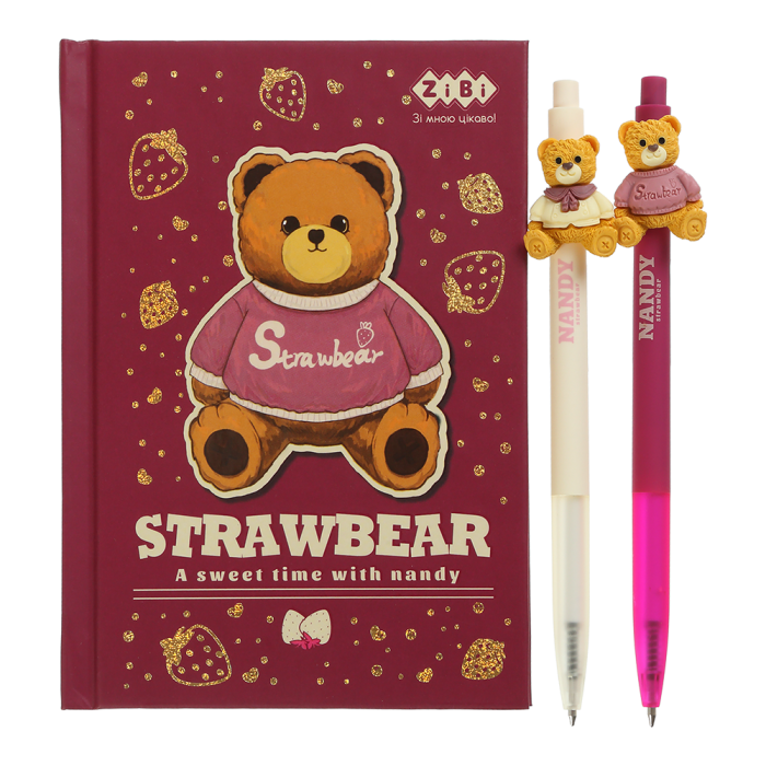 Блокнот Bear Toy А6, 64арк. клітинка +2 кулькові авт. ручки KIDS Line