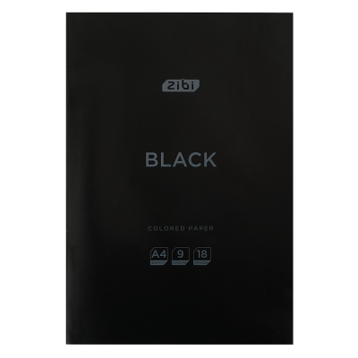 Набор цветной бумаги Black А4, 9цв. 18л.