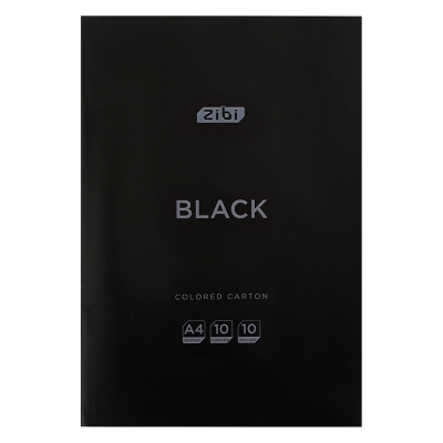 Набір кольорового картону Black А4, 10кол, 10арк
