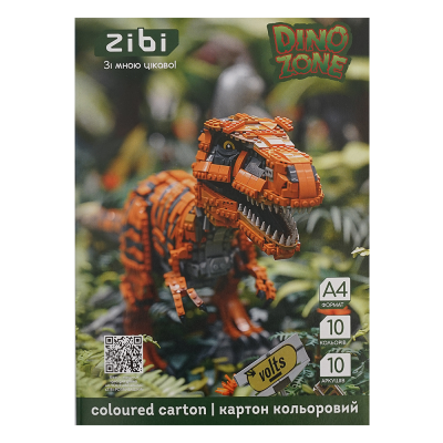 Набір кольорового картону Dino А4, 10кол, 10арк