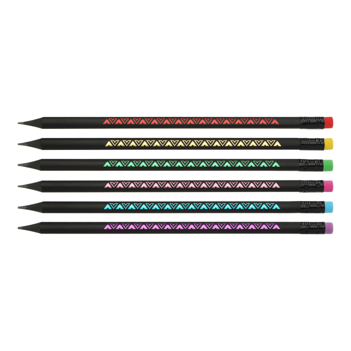 Карандаш графитный с ластиком НВ BLACK DECOR ZB.2321