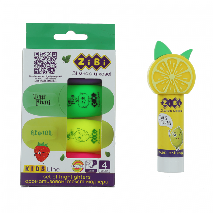 Набір маркерів та клей-олівець Tutti-Frutti