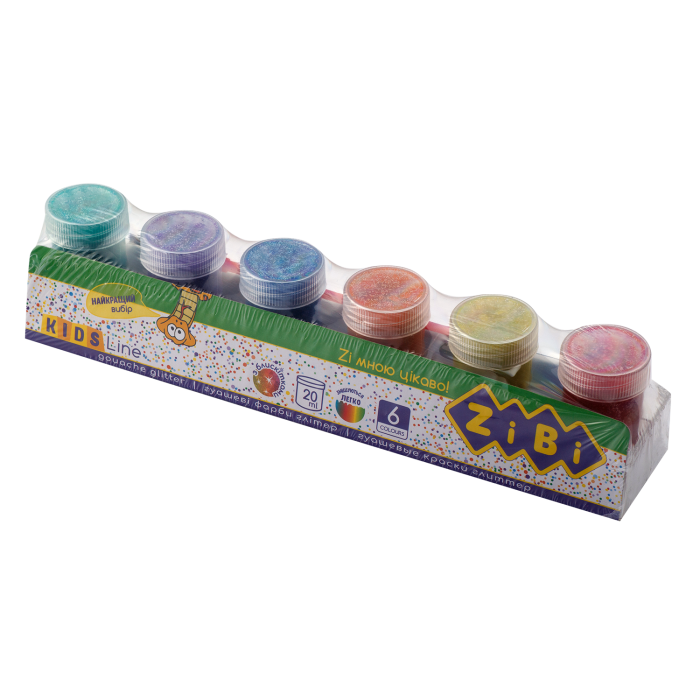 Гуаш Glitter (6 кольорів) ZB.6691