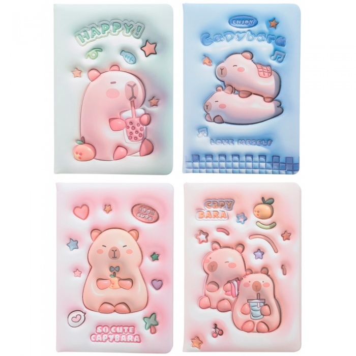 Блокнот Capybara А5, 80арк, Soft PU обкл. клітинка (асорті)
