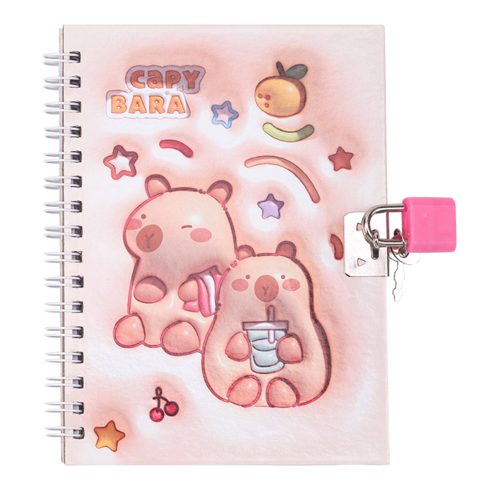 Блокнот Capybara 2 із замком А6, 48арк, клітинка (асорті)