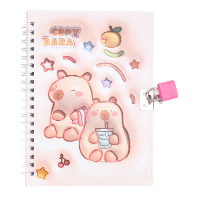 Блокнот Capybara 2 із замком В6, 48арк, клітинка (асорті)