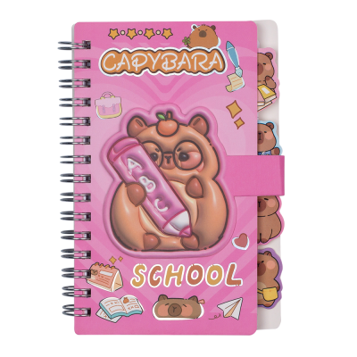 Блокнот с разделителями на липучке Capybara А6, 60л, клетка (ассорти) 