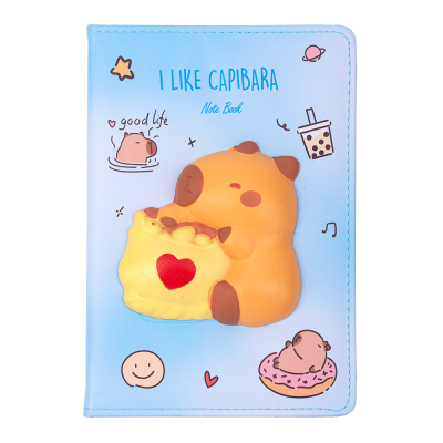 Блокнот зі сквішем Capybara А5, 80арк, клітинка (асорті)