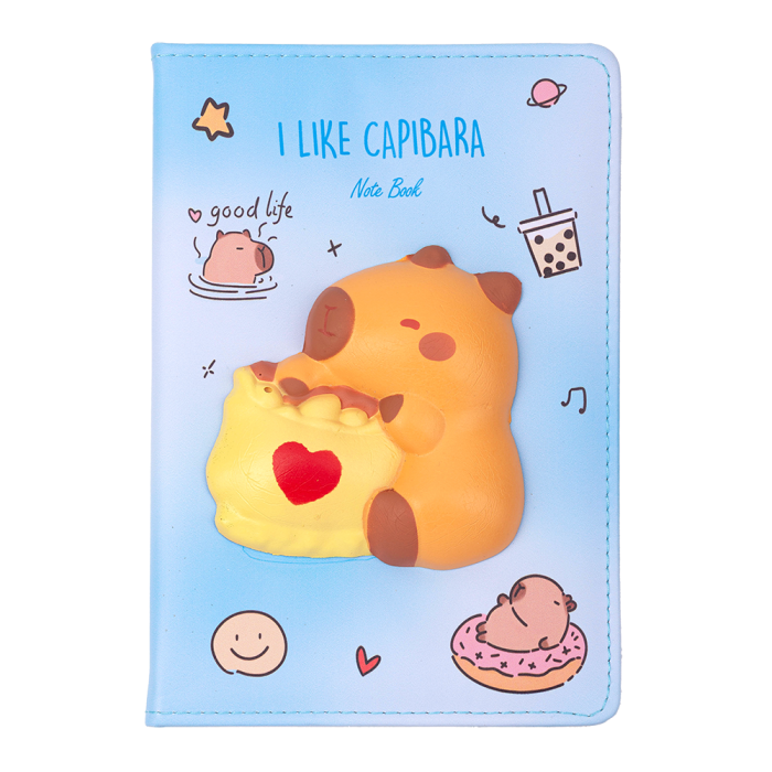Блокнот зі сквішем Capybara А5, 80арк, клітинка (асорті)