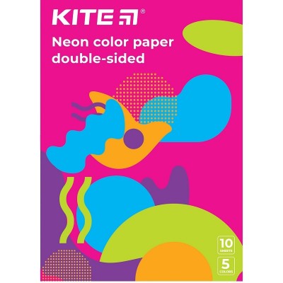 Набір кольорового двостороннього неонового паперу Kite Fantasy А4, 5кол. k22-252-2