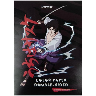 Набір кольорового двостороннього паперу Naruto А4, 15кол. 