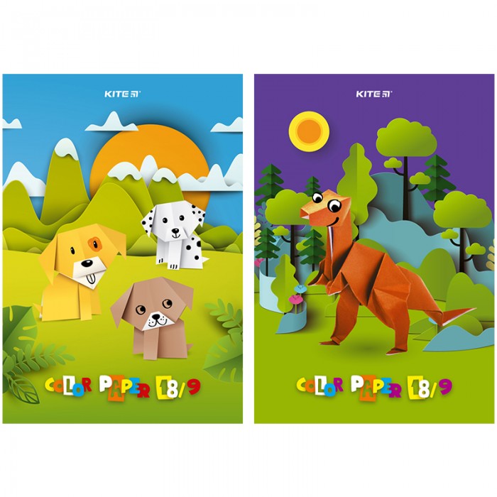 Набор цветной бумаги Kite А4, 9цв. 18л.