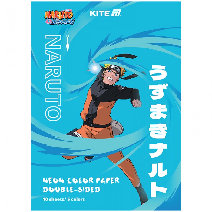 Набір кольорового паперу Naruto А4, 5кол. 10арк.
