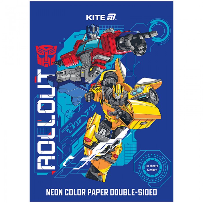 Набор цветной бумаги Transformers А4, 5цв. 10л.