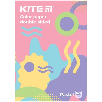 Набор цветной двусторонней бумаги пастель Kite Fantasy А4, 7цв. k22-427