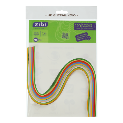 Папір кольоровий для квілінгу 420х7мм, (12 кол) 120шт. Kids Line