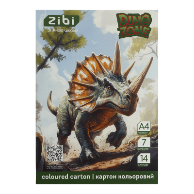 Набір кольорового картону Dino А4, 7кол, 14арк